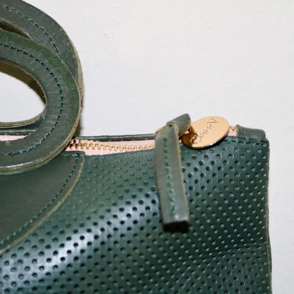 Clare V. Perforated Marcelle Backpack in Green - Picture 12 of 15